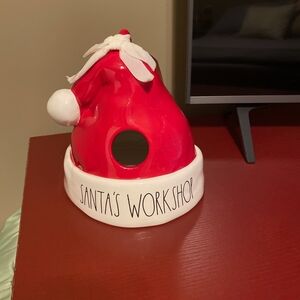 Santa's Workshop Red Ceramic Hat Decor